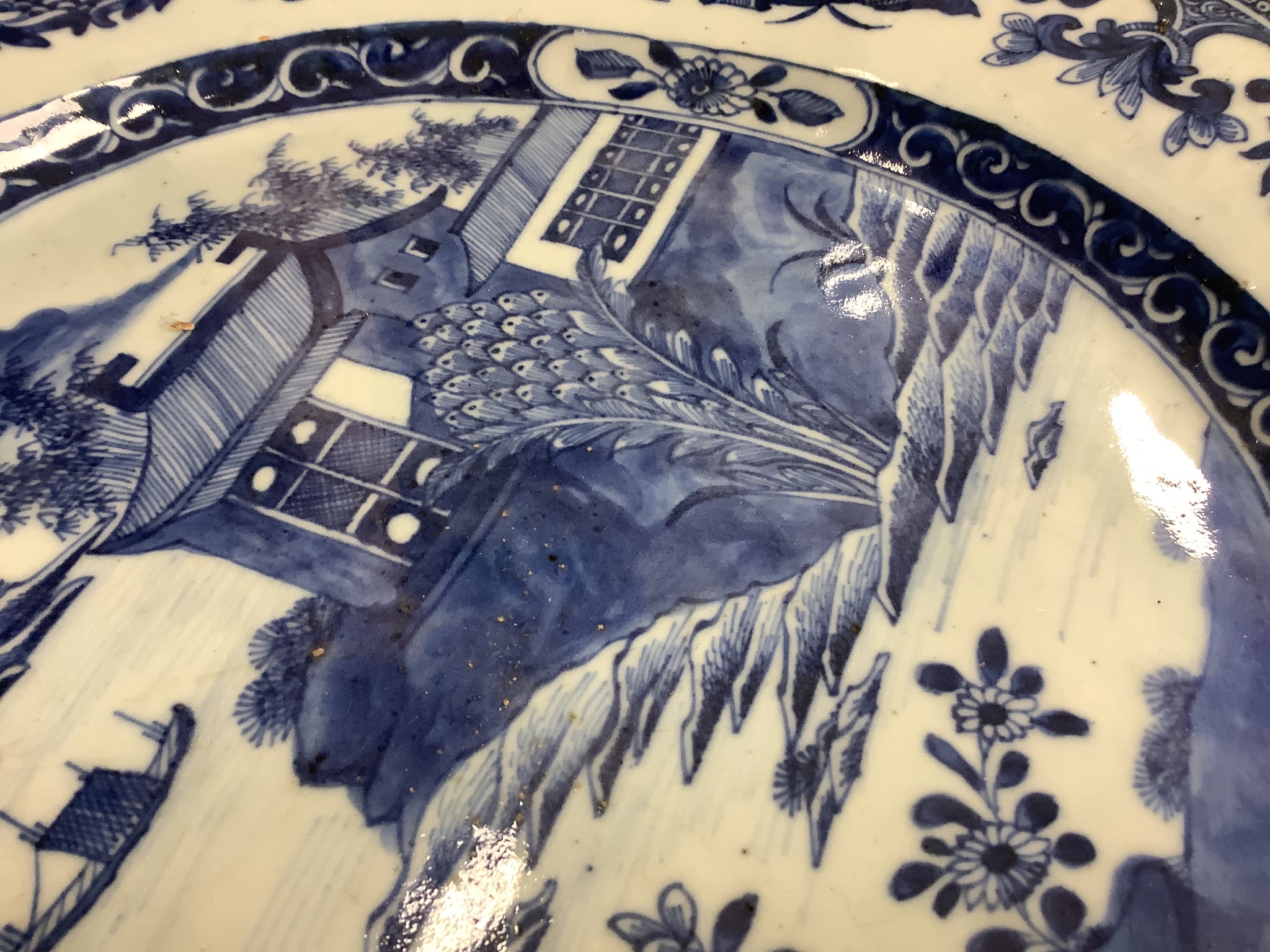 A Chinese blue and white meat dish, Qianlong period